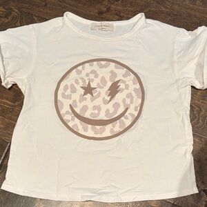 Kids White Smiley Face T-Shirt